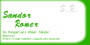 sandor romer business card