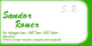 sandor romer business card